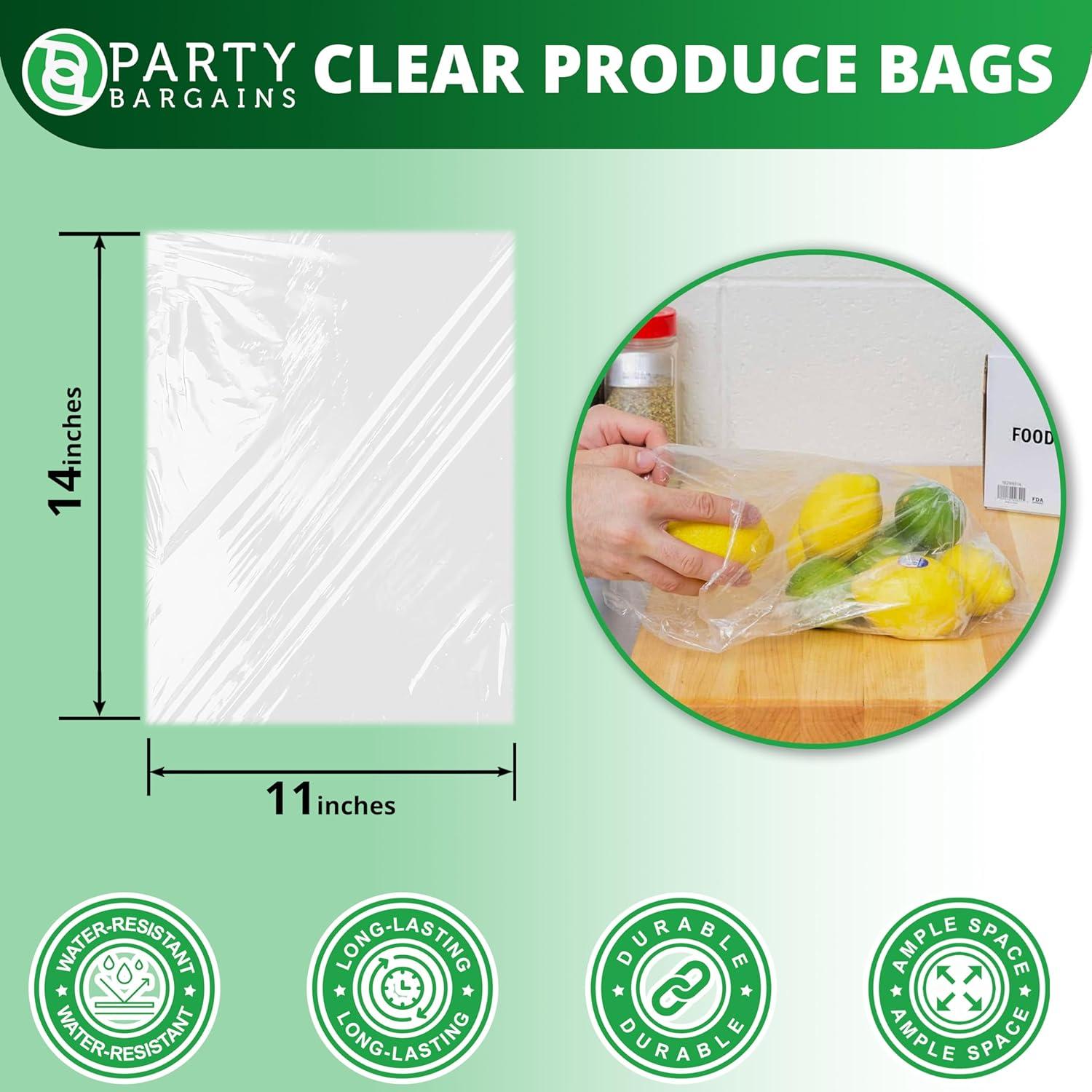 imageParty Bargains 10 X 15 Plastic Unprinted Produce Bag on a Roll Bread and Grocery Clear Bag 450 Bags11 x 14 Inches