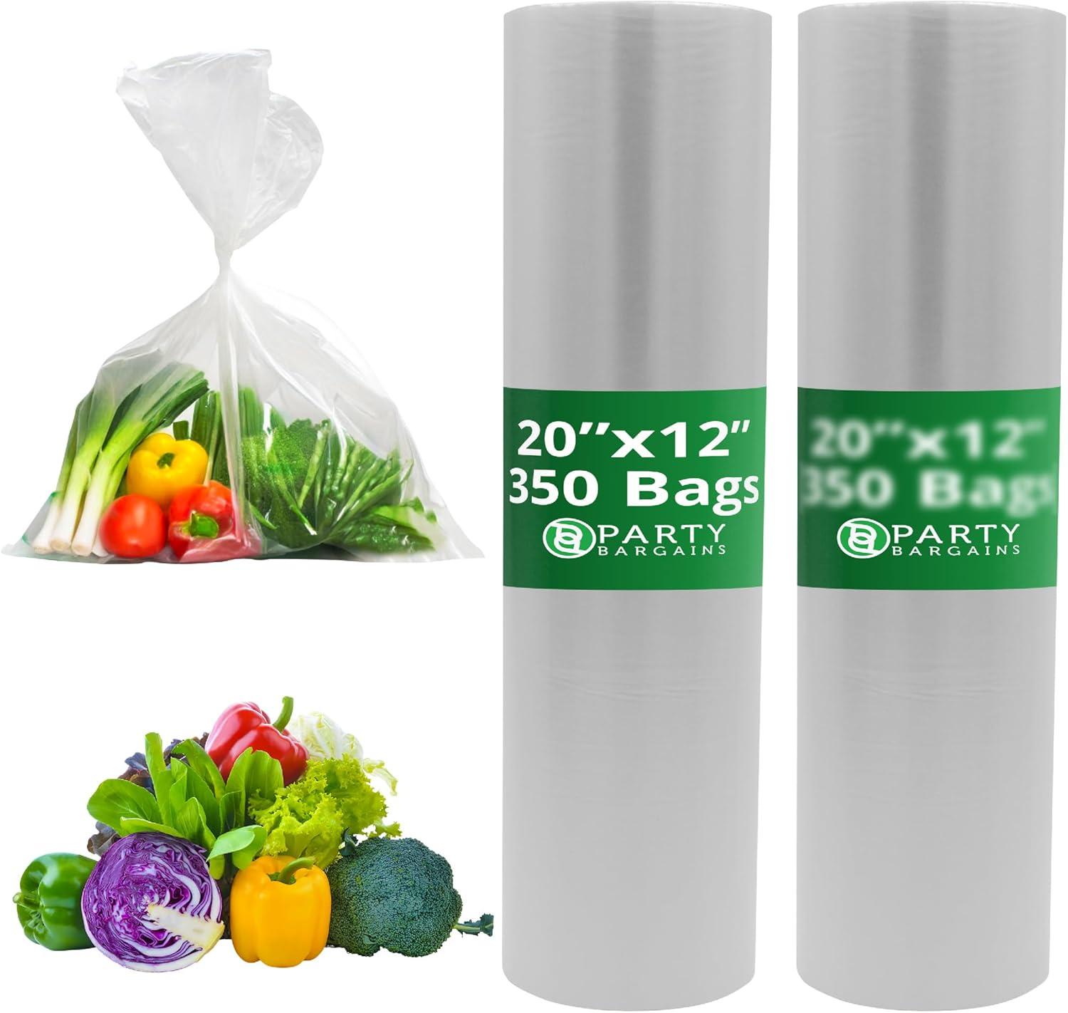 imageParty Bargains 10 X 15 Plastic Unprinted Produce Bag on a Roll Bread and Grocery Clear Bag 450 Bags20 x 12 Inches