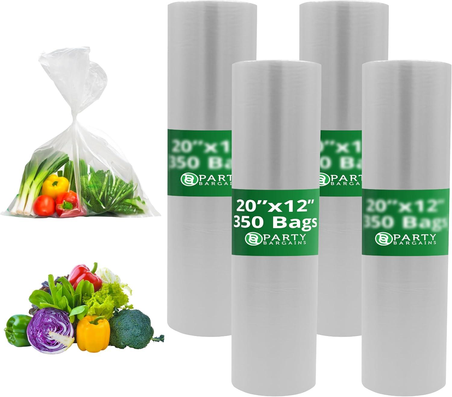 imageParty Bargains 10 X 15 Plastic Unprinted Produce Bag on a Roll Bread and Grocery Clear Bag 450 Bags20 x 12 Inches