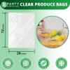 PARTY BARGAINS 15″ X 10″ Clear Produce Bag – 450 Bags on a Roll, Durable Plastic Grocery Bags for Food, Bread, Pastries, Fruits, Vegetables(12 x 20 Inch)
