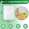 Party Bargains 10″ X 15″ Plastic Unprinted Produce Bag on a Roll, Bread and Grocery Clear Bag, 450 Bags(12 x 16 Inches)