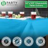PARTY BARGAINS Disposable Table Covers, 54 x 108 Inch, Purple, 3-Ply Paper & Plastic Spill-Resistant Party Tablecloths, 5 Pack(Blue)