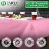PARTY BARGAINS Disposable Table Covers, 54 x 108 Inch, Purple, 3-Ply Paper & Plastic Spill-Resistant Party Tablecloths, 5 Pack(Pink)