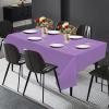 PARTY BARGAINS Disposable Table Covers, 54 x 108 Inch, Purple, 3-Ply Paper & Plastic Spill-Resistant Party Tablecloths, 5 Pack(Purple)