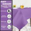 PARTY BARGAINS Disposable Table Covers, 54 x 108 Inch, Purple, 3-Ply Paper & Plastic Spill-Resistant Party Tablecloths, 5 Pack(Purple)