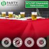 PARTY BARGAINS Disposable Table Covers, 54 x 108 Inch, Purple, 3-Ply Paper & Plastic Spill-Resistant Party Tablecloths, 5 Pack(Real-red)