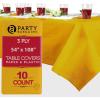 PARTY BARGAINS Disposable Table Covers, 54 x 108 Inch, Purple, 3-Ply Paper & Plastic Spill-Resistant Party Tablecloths, 5 Pack(Yellow)
