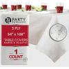 PARTY BARGAINS Disposable Table Covers, 54 x 108 Inch, Purple, 3-Ply Paper & Plastic Spill-Resistant Party Tablecloths, 5 Pack(A White)