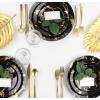 PARTY BARGAINS 6″ Gold Stroke Collection Disposable Bread n Butter Plates, 20 Pack, Black Plastic Table Setting Plates, Excellent Dinnerware for Banquet, Formal Events