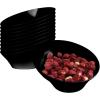 PARTY BARGAINS Black Plastic Angled Bowls, 10 oz Small, 16 Pack, Heavy-Duty Disposable Party Serving Bowls for Appetizers & Desserts(Black)