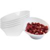 PARTY BARGAINS Black Plastic Angled Bowls, 10 oz Small, 16 Pack, Heavy-Duty Disposable Party Serving Bowls for Appetizers & Desserts(White)