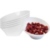 PARTY BARGAINS Black Plastic Angled Bowls, 10 oz Small, 16 Pack, Heavy-Duty Disposable Party Serving Bowls for Appetizers & Desserts(White)