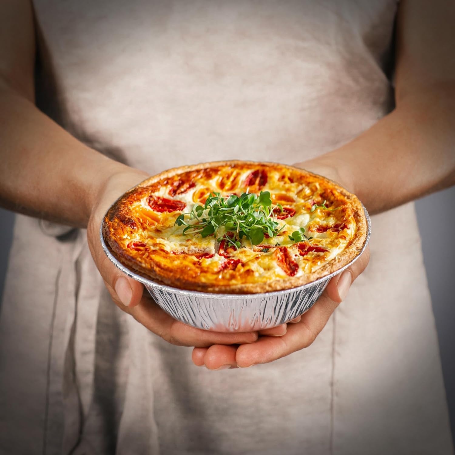 image:imagePARTY BARGAINS 12oz Aluminum Pie Pans 100 Pack 6inch Disposable Round Mini Pie Pans for Pies Tarts Quiche Max 240C