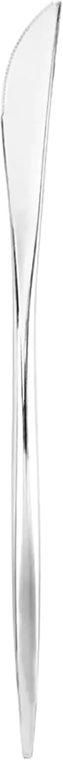 image:imagePARTY BARGAINS Disposable Plastic Flatware Knife Utensils 32 Pack Silver Novelty Modern Design Kitchen Silverware Cutlery Excellent Use for Household Dinner Parties Buffet Catering