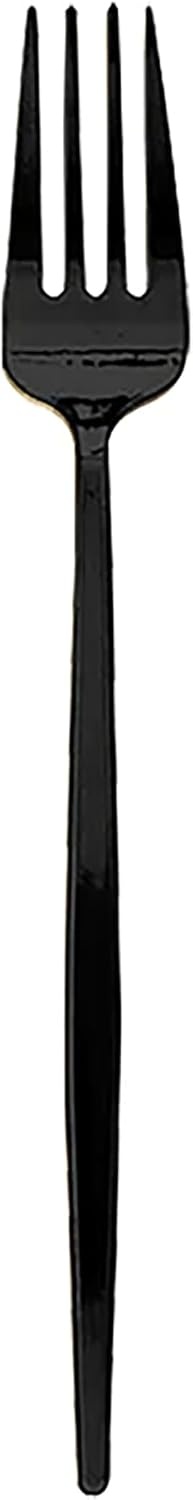 image:imageParty Bargains Disposable Plastic Flatware Salad Fork Utensils 32 Pack Black Novelty Modern Design Kitchen Silverware Cutlery Excellent Use for Household Dinner Parties Buffet Catering