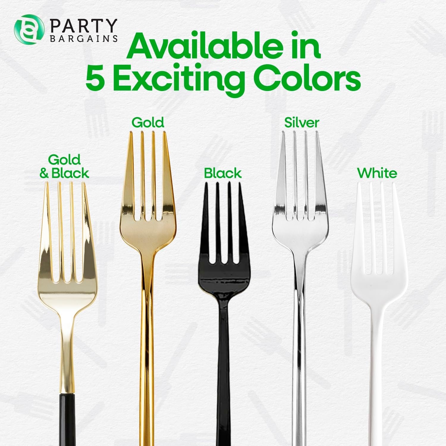 image:imageParty Bargains Disposable Plastic Flatware Salad Fork Utensils 32 Pack Black Novelty Modern Design Kitchen Silverware Cutlery Excellent Use for Household Dinner Parties Buffet Catering