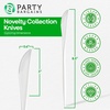 PARTY BARGAINS Disposable Plastic Knife Flatware Utensils, 32 Pack, White, Novelty Modern Design Kitchen Silverware Cutlery for Household Dinner, Parties, Buffet, Catering