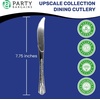 PARTY BARGAINS Disposable Upscale Collection Knives, 40 Count, Silver, Plastic Flatware Cutlery Utensils, Excellent for Birthdays, Parties, Buffets, Catering Service, Formal Events