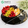 Party Bargains Disposable Plastic Flatware Dinner Fork Utensils, 32 Pack, Black Gold, Novelty Modern Design Kitchen Silverware Cutlery, Excellent Use for Household Dinner, Parties, Buffet, Catering