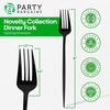 Party Bargains Disposable Plastic Flatware Dinner Fork Utensils, 32 Pack, Black, Novelty Modern Design Kitchen Silverware Cutlery, Excellent Use for Household Dinner, Parties, Buffet, Catering