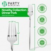 Party Bargains Disposable Plastic Flatware Dinner Fork Utensils, 32 Pack, Silver, Novelty Modern Design Kitchen Silverware Cutlery, Excellent Use for Household Dinner, Parties, Buffet, Catering