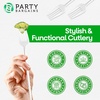Party Bargains Disposable Plastic Flatware Dinner Fork Utensils, 32 Pack, White, Novelty Modern Design Kitchen Silverware Cutlery, Excellent Use for Household Dinner, Parties, Buffet, Catering