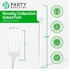 Party Bargains Disposable Plastic Flatware Salad Fork Utensils, 32 Pack, White, Novelty Modern Design Kitchen Silverware Cutlery, Excellent Use for Household Dinner, Parties, Buffet, Catering