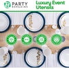 Party Bargains Disposable Plastic Flatware Salad Fork Utensils, 32 Pack, White, Novelty Modern Design Kitchen Silverware Cutlery, Excellent Use for Household Dinner, Parties, Buffet, Catering