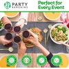 Party Bargains Disposable Plastic Flatware Soup Spoon Utensils, 32 Pack, Gold, Novelty Modern Design Kitchen Silverware Cutlery, Excellent Use for Household Dinner, Parties, Buffet, Catering