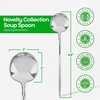 Party Bargains Disposable Plastic Flatware Soup Spoon Utensils, 32 Pack, Silver, Novelty Modern Design Kitchen Silverware Cutlery, Excellent Use for Household Dinner, Parties, Buffet, Catering