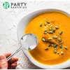 Party Bargains Disposable Plastic Flatware Soup Spoon Utensils, 32 Pack, Silver, Novelty Modern Design Kitchen Silverware Cutlery, Excellent Use for Household Dinner, Parties, Buffet, Catering