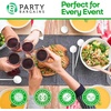 Party Bargains Disposable Plastic Flatware Soup Spoon Utensils, 32 Pack, White, Novelty Modern Design Kitchen Silverware Cutlery, Excellent Use for Household Dinner, Parties, Buffet, Catering