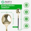 Party Bargains Disposable Plastic Flatware Teaspoon Utensils, 32 Pack, Black Gold, Novelty Modern Design Kitchen Silverware Cutlery, Excellent Use for Household Dinner, Parties, Buffet, Catering