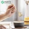 Party Bargains Disposable Plastic Flatware Teaspoon Utensils, 32 Pack, Gold, Novelty Modern Design Kitchen Silverware Cutlery, Excellent Use for Household Dinner, Parties, Buffet, Catering