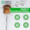 Party Bargains Disposable Plastic Flatware Teaspoon Utensils, 32 Pack, Silver, Novelty Modern Design Kitchen Silverware Cutlery, Excellent Use for Household Dinner, Parties, Buffet, Catering