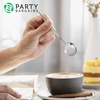 Party Bargains Disposable Plastic Flatware Teaspoon Utensils, 32 Pack, Silver, Novelty Modern Design Kitchen Silverware Cutlery, Excellent Use for Household Dinner, Parties, Buffet, Catering