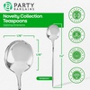 Party Bargains Disposable Plastic Flatware Teaspoon Utensils, 32 Pack, Silver, Novelty Modern Design Kitchen Silverware Cutlery, Excellent Use for Household Dinner, Parties, Buffet, Catering
