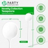 Party Bargains Disposable Plastic Flatware Teaspoon Utensils, 32 Pack, White, Novelty Modern Design Kitchen Silverware Cutlery, Excellent Use for Household Dinner, Parties, Buffet, Catering