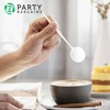 Party Bargains Disposable Plastic Flatware Teaspoon Utensils, 32 Pack, White, Novelty Modern Design Kitchen Silverware Cutlery, Excellent Use for Household Dinner, Parties, Buffet, Catering