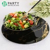 Party Bargains Disposable Plastic Salad Fork Flatware Utensils, 32 Pack, Black/Gold, Novelty Modern Design Kitchen Silverware Cutlery for Household Dinner, Parties, Buffet, Catering