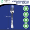 Party Bargains Disposable Upscale Collection Forks, 40 Count, Silver, Plastic Flatware Cutlery Utensils, Excellent for Birthdays, Parties, Buffets, Catering Service, Formal Events