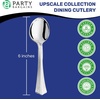Party Bargains Disposable Upscale Collection Soup Spoons, 20 Count, Silver, Plastic Flatware Cutlery Utensils, Excellent for Birthdays, Parties, Buffets, Catering Service, Formal Events
