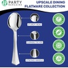 Party Bargains Disposable Upscale Collection Soup Spoons, 20 Count, Silver, Plastic Flatware Cutlery Utensils, Excellent for Birthdays, Parties, Buffets, Catering Service, Formal Events