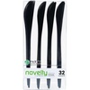 PARTY BARGAINS Disposable Plastic Knife Flatware Utensils, 32 Pack, Black, Novelty Modern Design Kitchen Silverware Cutlery for Household Dinner, Parties, Buffet, Catering
