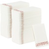 Party Bargains Disposable Linen-Feel Guest Towels, 200 Pack, 13″ x 16″ White with Rose Gold Lace Print, Soft Paper Hand Towels, Weddings, Cocktail Party, Decorative Fold Dinner Napkins
