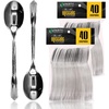 Party Bargains Disposable Upscale Collection Tea Spoons, 80 Count, Silver, Plastic Flatware Cutlery Utensils, Excellent for Birthdays, Parties, Buffets, Catering Service, Formal Events
