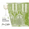 PARTY BARGAINS 5 Wine Goblets – Clear (12oz) – Disposable Shatterproof Elegant Design Plastic Wine Glasses. For Pool Parties, Outdoors Receptions, Weddings