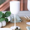 PARTY BARGAINS 5 Wine Goblets – White (12oz) – Disposable Shatterproof Elegant Design Plastic Wine Glasses. For Pool Parties, Outdoors Receptions, Weddings