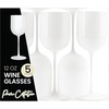 PARTY BARGAINS 5 Wine Goblets – White (12oz) – Disposable Shatterproof Elegant Design Plastic Wine Glasses. For Pool Parties, Outdoors Receptions, Weddings