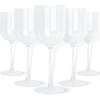 PARTY BARGAINS 5 Wine Goblets – Clear (12oz) – Disposable Shatterproof Elegant Design Plastic Wine Glasses. For Pool Parties, Outdoors Receptions, Weddings
